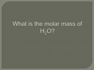 Chapter 7 review: Formulas & Moles