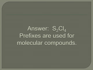 Chapter 7 review: Formulas & Moles