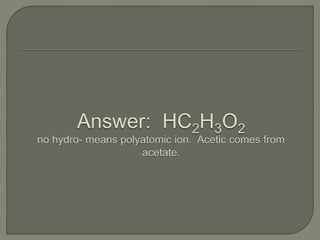 Chapter 7 review: Formulas & Moles
