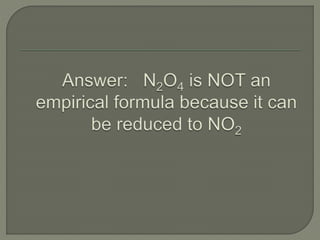 Chapter 7 review: Formulas & Moles