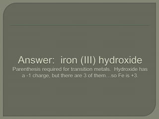 Chapter 7 review: Formulas & Moles