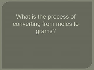 Chapter 7 review: Formulas & Moles