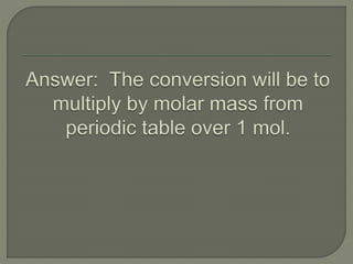 Chapter 7 review: Formulas & Moles