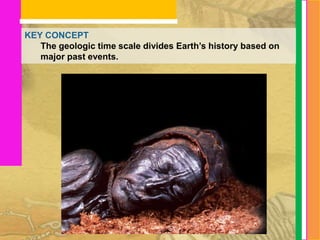 KEY CONCEPT
   The geologic time scale divides Earth’s history based on
   major past events.
 