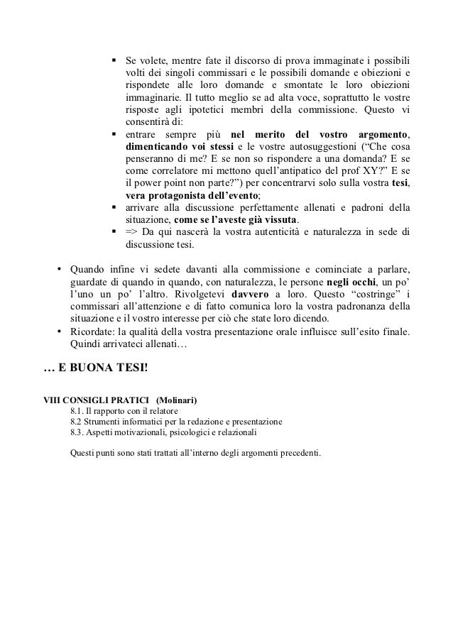 2 Scelta Del Tema 7 La Discussione Presentazione Della Tesi Mo
