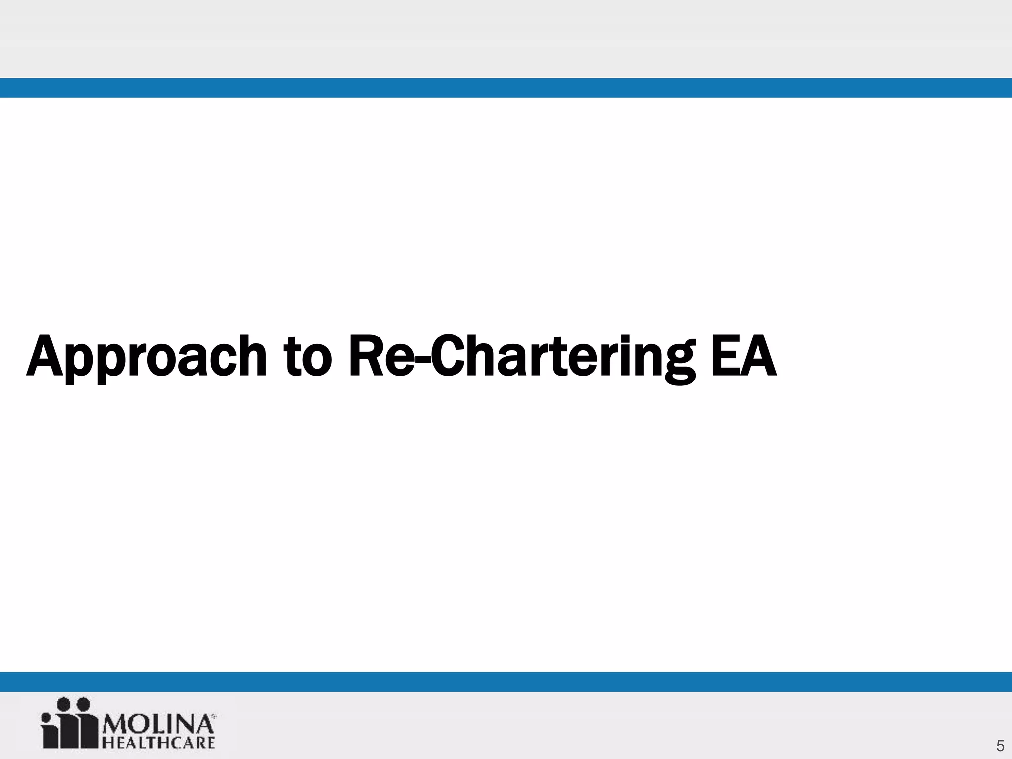 5
Approach to Re-Chartering EA
 