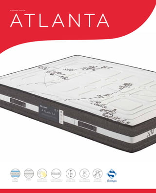 BICOBOX SYSTEM ATLANTA 
26 
ALÇADA TOTAL 
ALTURA TOTAL 
STRECH VISCOELÁSTICA 
VISCOELÀSTICA 
ANTIÀCARS 
ANTIÁCAROS 
ANYS GARANTIA 
AÑOS GARANTÍA 
BICOBOX 
SYSTEM® 
NANSES LATERALS 
ASAS LATERALES 
 