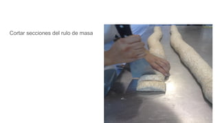 Cortar secciones del rulo de masa
 
