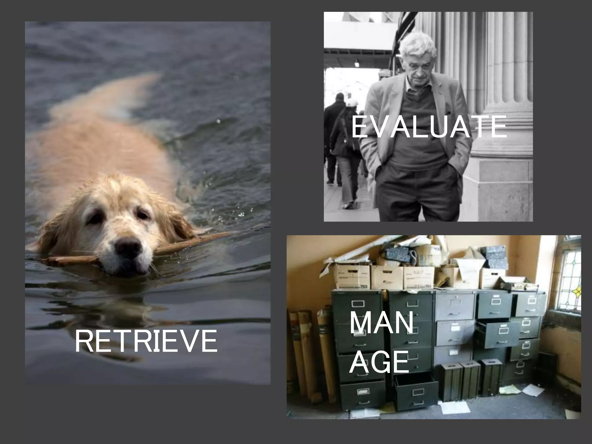 MAN
AGE
RETRIEVE
EVALUATE
 