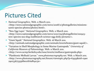 Pictures Cited<br />National Geographics. Web. 11 March 2011. <http://news.nationalgeographic.com/news/2008/11/photogaller...