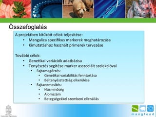 BpSM 2014.03. - Molnár János: A mangalica genom jellemzése bioinformatikai módszerekkel