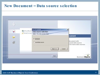 New Document – Data source selection 