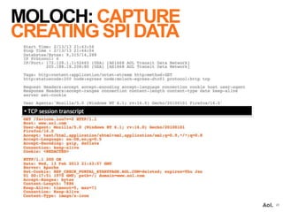 MOLOCH: CAPTURE
CREATING SPI DATA
21
 