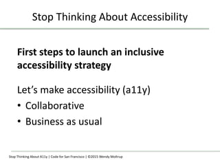 Making Accessibility Business as Usual | PPT