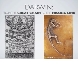 DARWIN:
FROM THE GREAT CHAIN TO THE MISSING LINK
 