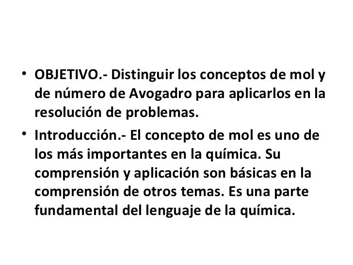 Mol y calculos químicos Mol y calculos químicos