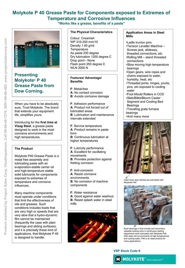 Molykote P40 Grease For Vsp PDF