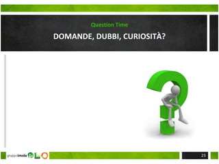 DOMANDE, DUBBI, CURIOSITÀ?
Question Time
25
 