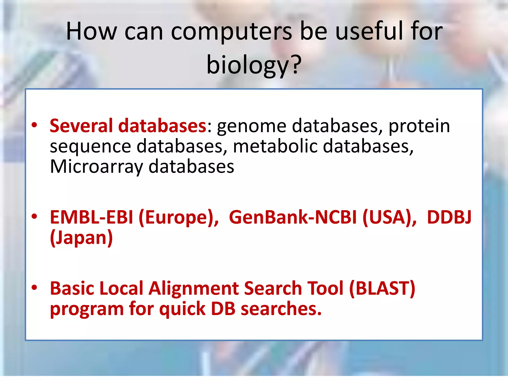 Biological Data RepresentationGraphs: to represent metabolic and signaling pathways.