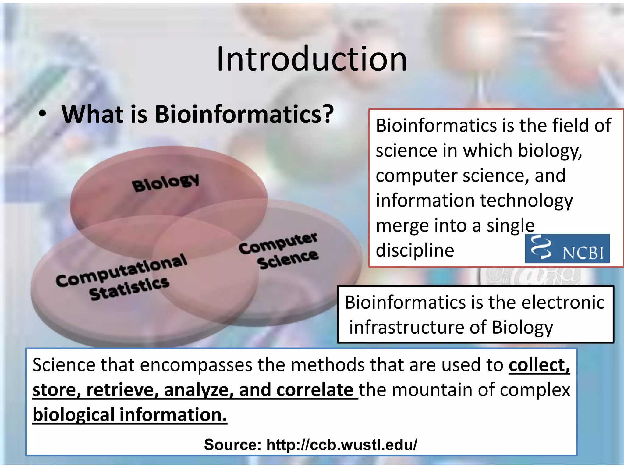   How Computers can be useful in Biology