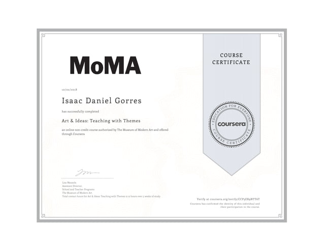 MoMA MOOC Certificates | PPT