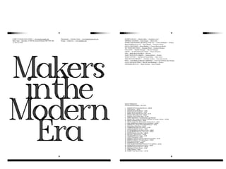 Makers of the Modern Era Portfolio