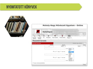 A MOME Könyvtár szolgáltatásai