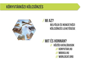 A MOME Könyvtár szolgáltatásai