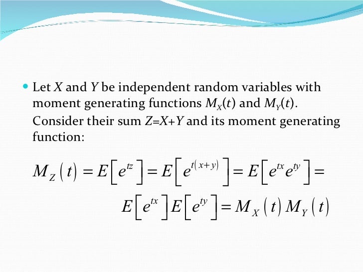 Moment generating function