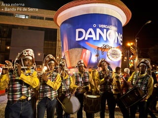 Sampling do produto
logo na entrada
do Espaço.
 