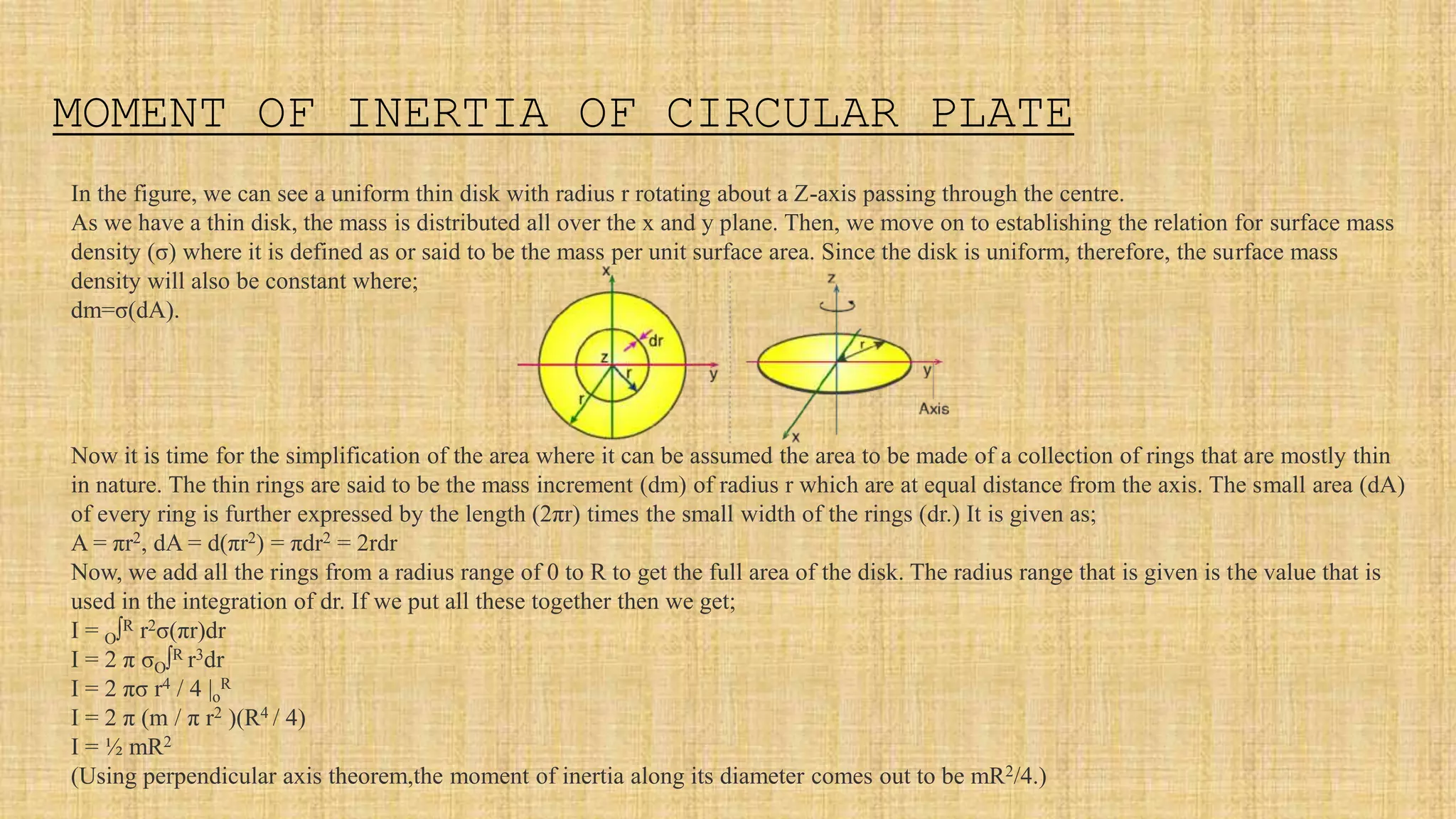 Moment of inertia of plane figures | PPTX