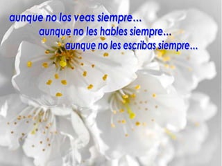 aunque no los veas siempre… aunque no les hables siempre… aunque no les escribas siempre… 