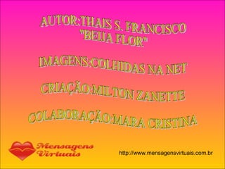 AUTOR:THAIS S. FRANCISCO "BEIJA FLOR" IMAGENS:COLHIDAS NA NET CRIAÇÃO:MILTON ZANETTE COLABORAÇÃO:MARA CRISTINA 