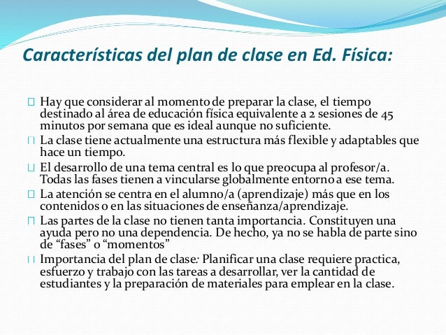 Momentos de la clase de educación física