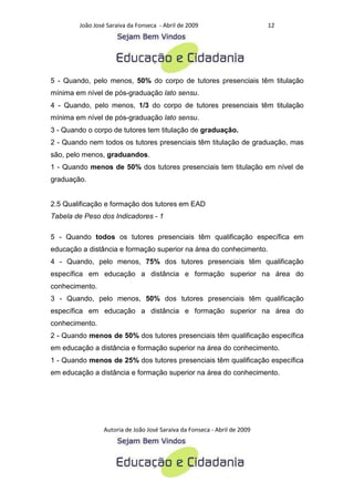 Criterios para a analise de polos de educacao a distancia