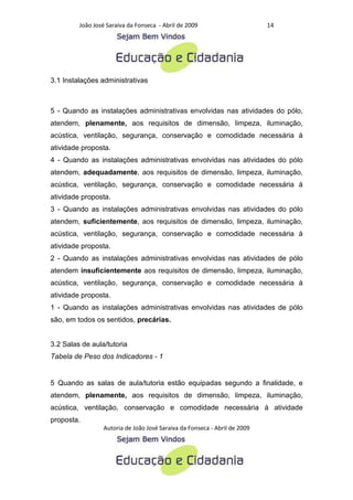 Criterios para a analise de polos de educacao a distancia