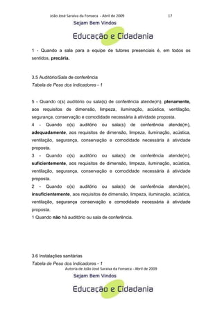 Criterios para a analise de polos de educacao a distancia