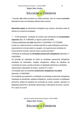 Criterios para a analise de polos de educacao a distancia