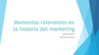 Momentos relevantes en
la historia del marketing
Isabela Espitia
Esteban Saavedra
 
