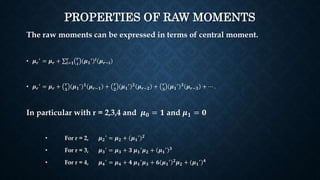 Moments, Kurtosis N Skewness | PPTX