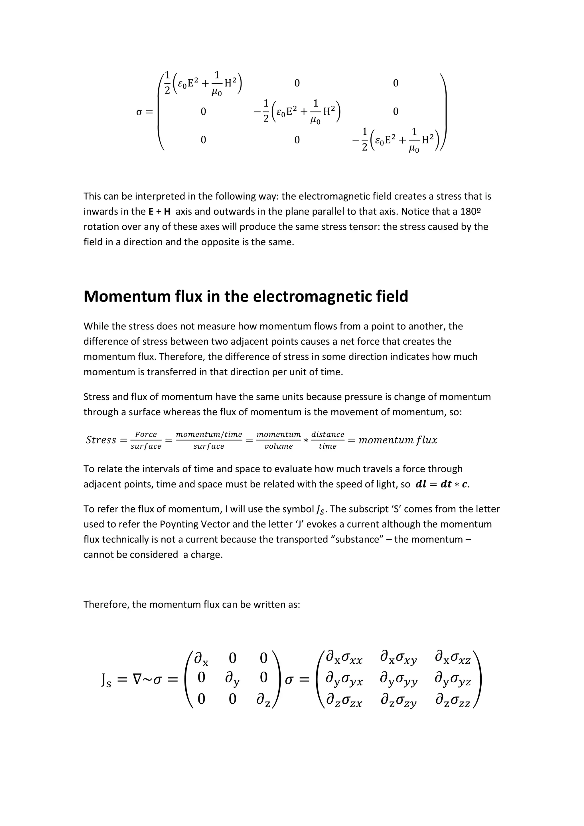 Momentum flux in the electromagnetic field | PDF