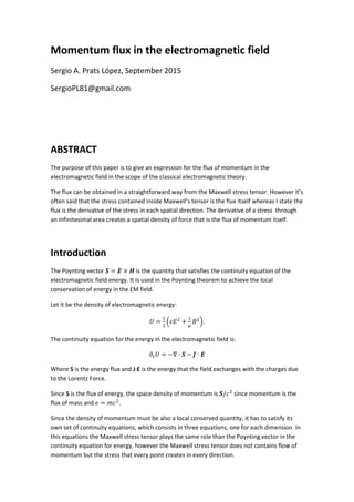 Momentum flux in the electromagnetic field | PDF