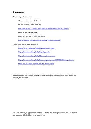 Momentum flux in the electromagnetic field | PDF