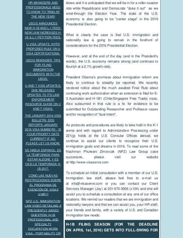 U S Immigration News And Updates H 1b Filing Season In Full Swing U S Immigration News And Updates H 1b Filing Season In Full Swing