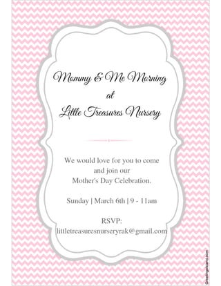 Mommy &amp; me morning invitation