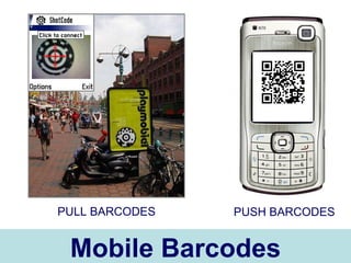 Mobile Barcodes PULL BARCODES PUSH BARCODES 