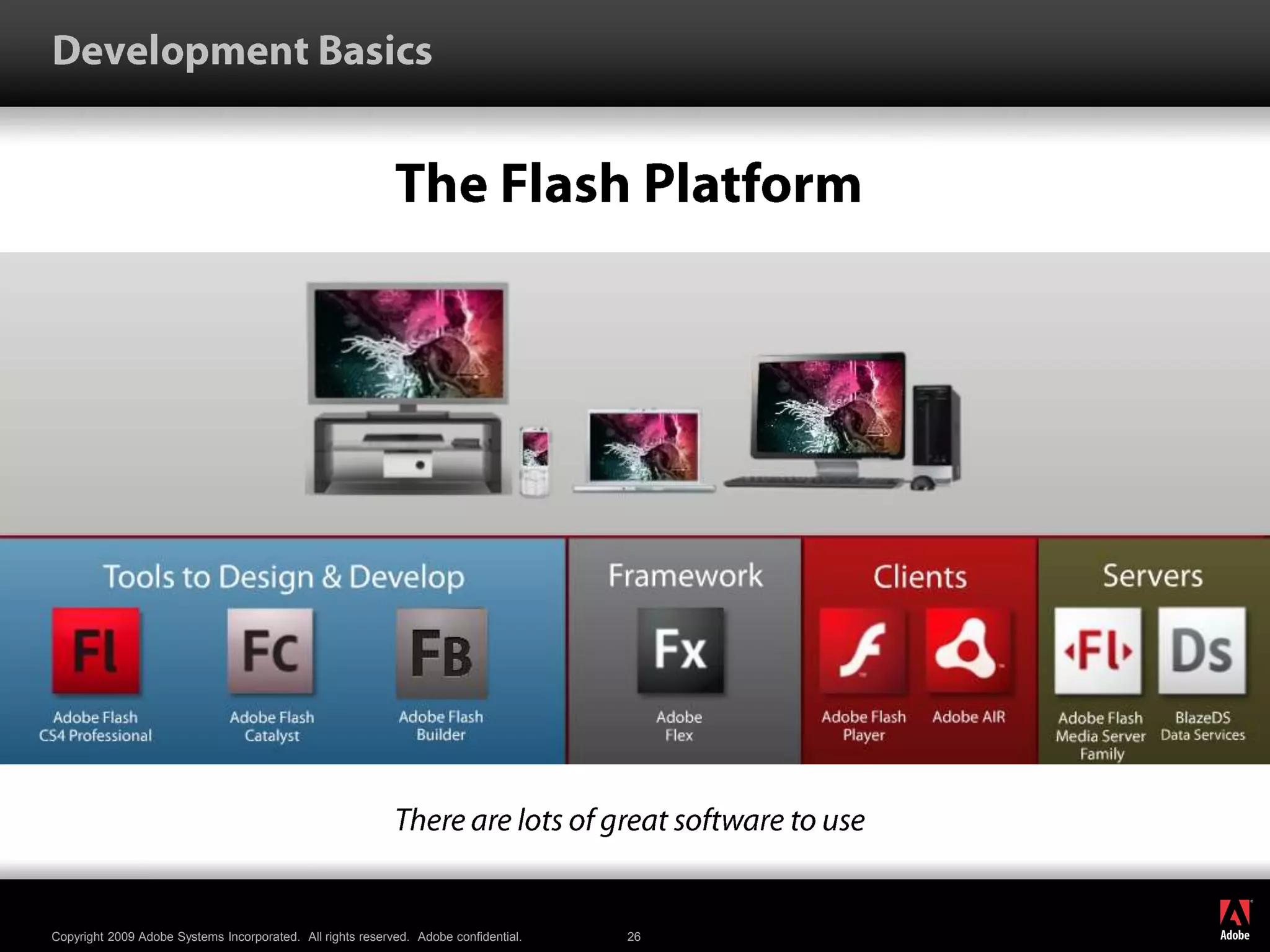 Development BasicsThe Flash PlatformThere are lots of great software to use