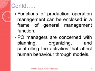 PRODUCTION MANAGEMENT | PPTX