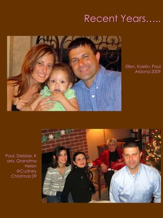 Recent Years…..Ellen, Kaelin, PaulArizona 2009Paul, Debbie, Kara, Grandma Helen@Cudney Christmas 09