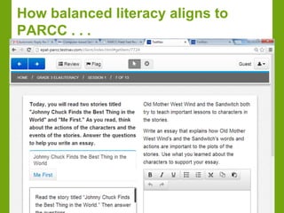How balanced literacy aligns to 
PARCC . . . 
 